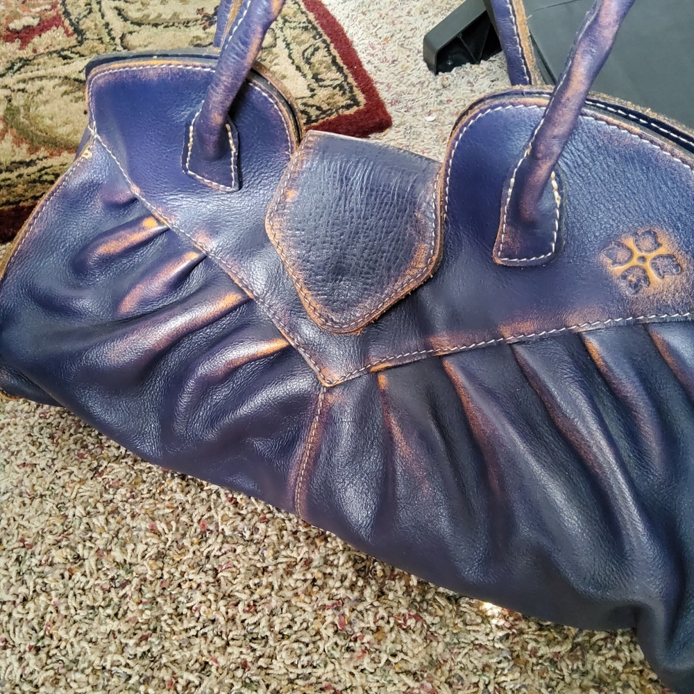 Patricia Nash purple over dye Lione satchel